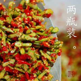 2021新鲜纯手工剁辣椒刀豆湖南特产下饭菜泡菜酸辣开胃600g 二瓶