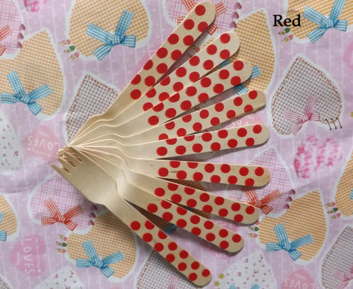 环保一次性木制餐具 仙草专用一次性木制餐具 red{红色}木叉