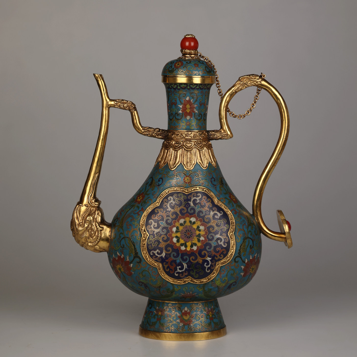 金丹青復(fù)古藝術(shù)品擺件 景泰藍(lán)掐絲琺瑯執(zhí)壺酒壺公司商務(wù)禮品收藏
