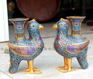 工厂手工紫铜胎景泰蓝珐琅鸡樽生肖鸡鸡年吉祥会所摆件商务礼品