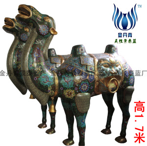 景泰蓝珐琅纯手工紫铜骆驼大型户外铜雕塑摆件大堂庭院景观设计