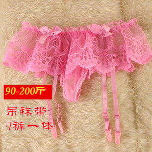 加大码裙式吊袜带蕾丝性感丝袜夹网袜长筒袜诱惑防滑吊带