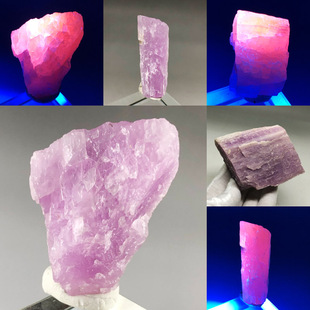 天然紫锂辉石原石矿物晶体科普教学标本荧光奇石收藏礼品物小摆件