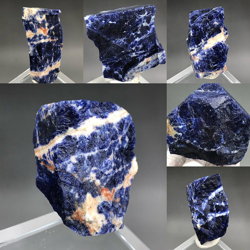 天然奇石鱼缸造景水晶蓝纹石摆件