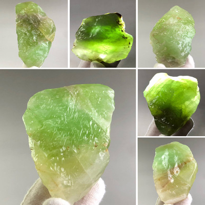 地质科普天然绿色方解石原石标本