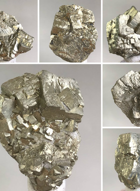 金色黄铁矿原石愚人金天然矿物晶体奇石收藏摆件地质科普教学标本