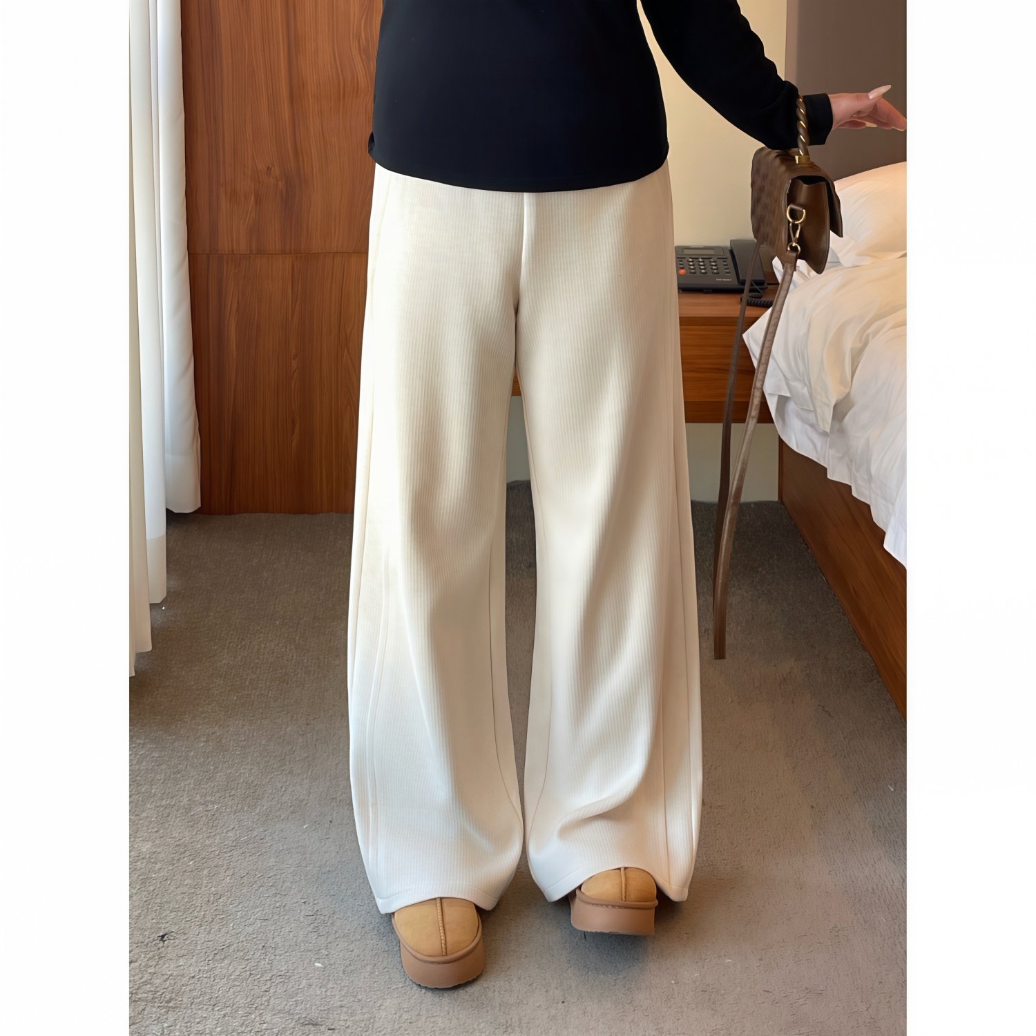 梵朵大码女装15319秋冬高级感直筒垂感宽松阔腿裤运动百搭卫裤,女装/女士精品,大码裤装,淘宝优惠券,粉丝福利购,淘宝优惠卷