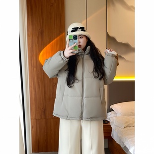 韩系宽松小个子减龄棉服百搭小众保暖外套 12642冬季 梵朵大码 女装