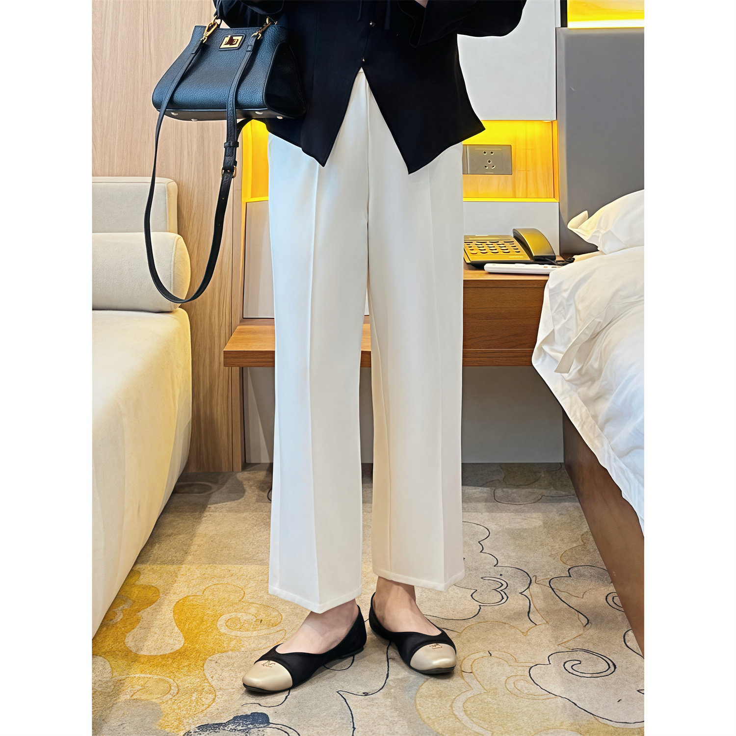 花契大码裤装7866西装烟管裤2025春季新款高腰显瘦白色直筒裤子,女装/女士精品,大码裤装,淘宝优惠券,粉丝福利购,淘宝优惠卷