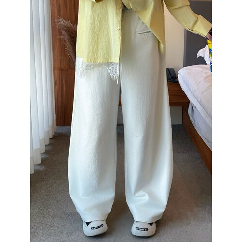 梵朵大码女装秋季时尚高腰显瘦松紧腰休闲裤宽松遮肚弯刀裤4334Y