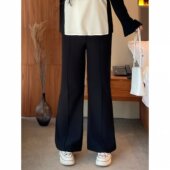 女装 裤 4371冬季 修身 梵朵大码 设计西装 新款 高腰显瘦百搭加绒微喇裤