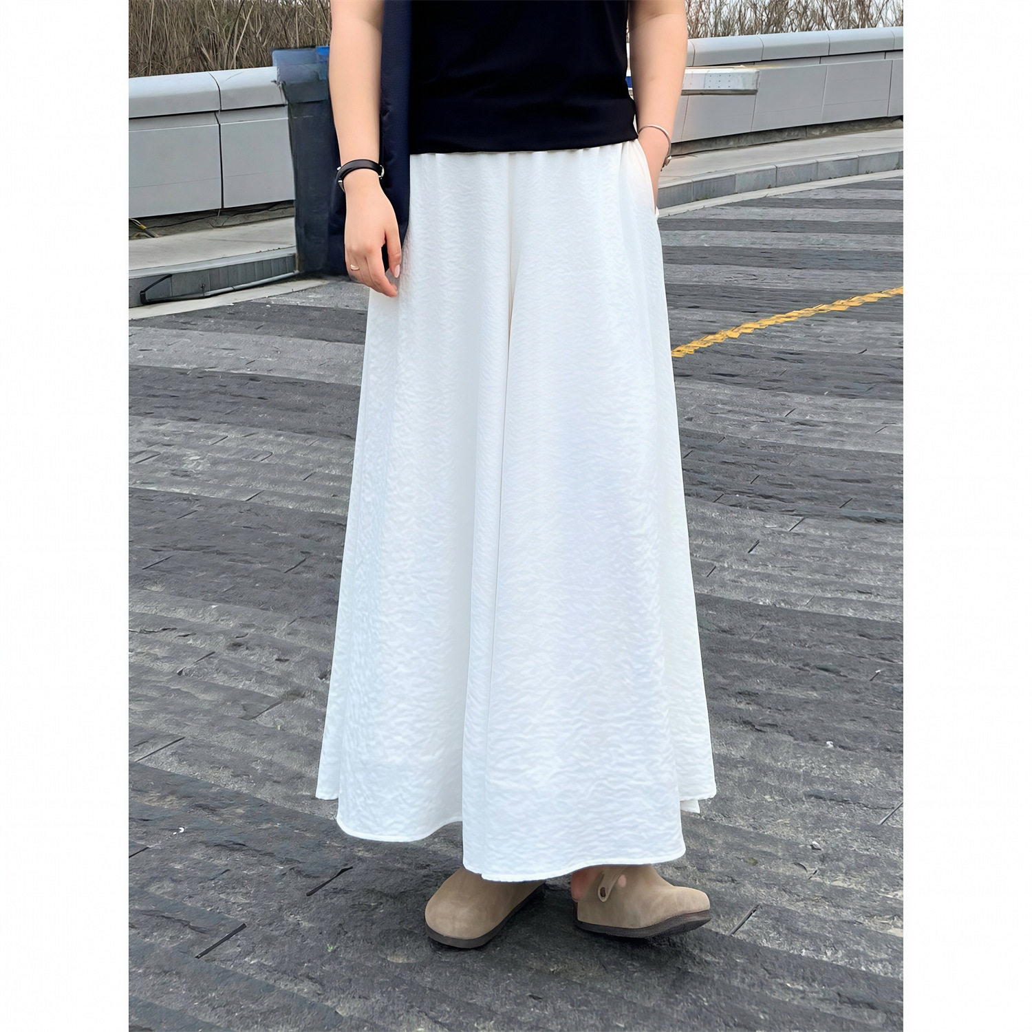 花契大码裤装8979气质阔腿裤女胖mm高腰宽松显瘦A字长裙休闲裙裤,女装/女士精品,大码裤装,淘宝优惠券,粉丝福利购,淘宝优惠卷