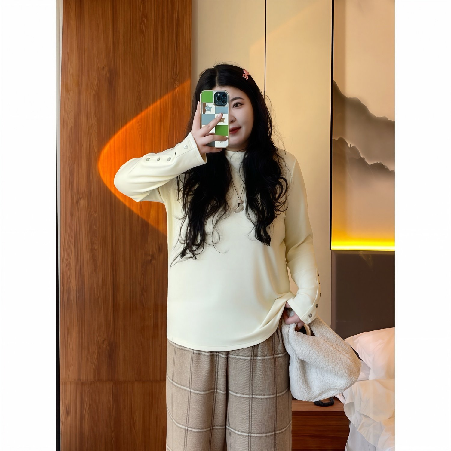 梵朵大码女装16473秋冬新款设计洋气遮肚加绒打底衫宽松内搭上衣,女装/女士精品,大码内搭,淘宝优惠券,粉丝福利购,淘宝优惠卷