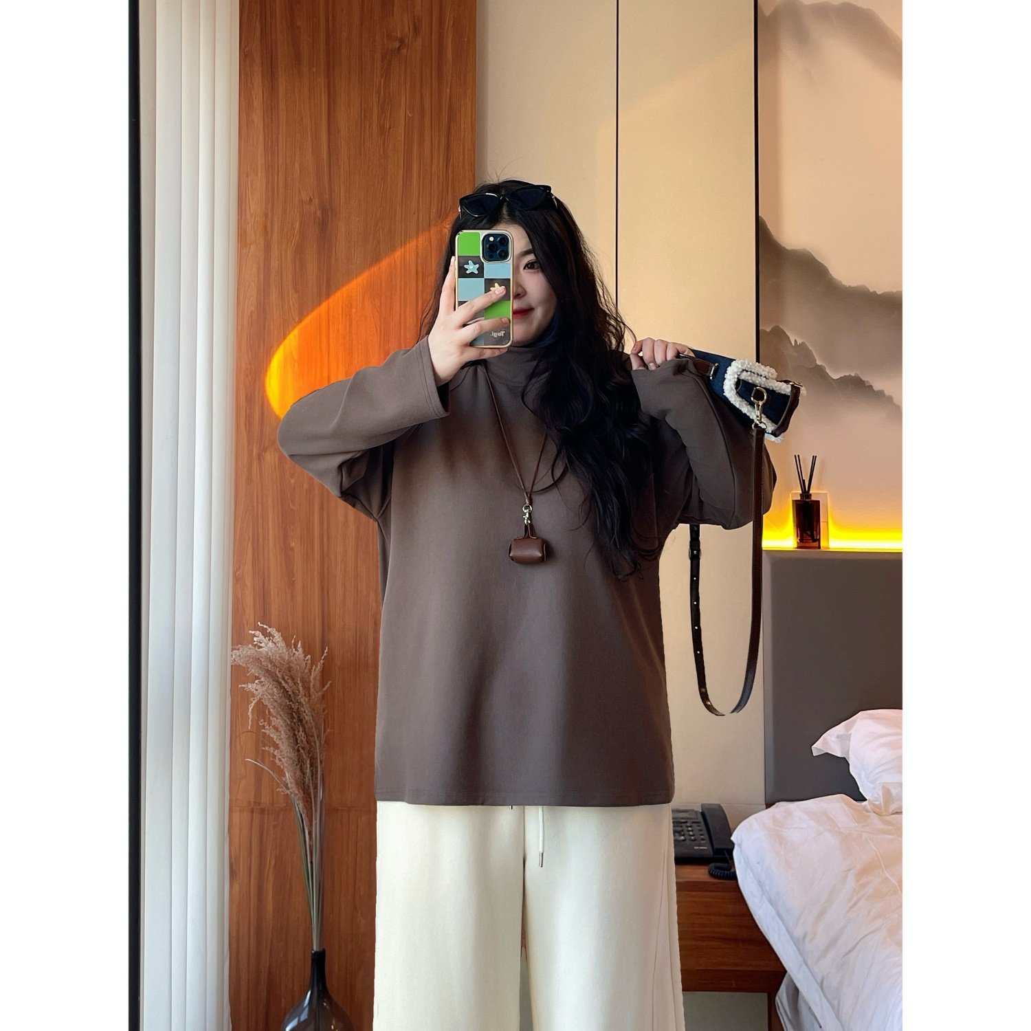 梵朵大码女装16776秋冬高级感德绒打底衫开叉半高领休闲内搭上衣,女装/女士精品,大码内搭,淘宝优惠券,粉丝福利购,淘宝优惠卷