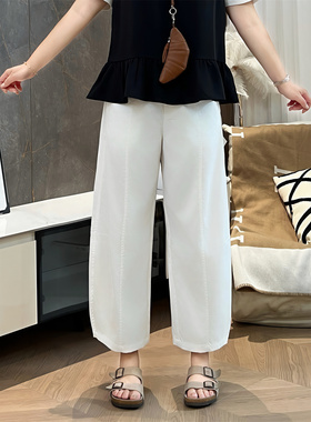花契大码裤装Y15388显瘦阔腿裤女夏季薄款胖mm梨形身材高腰休闲裤