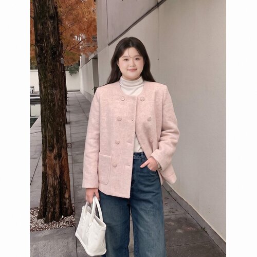 梵朵大码女装冬季气质显瘦毛呢外套休闲通勤好看短款上衣16125R