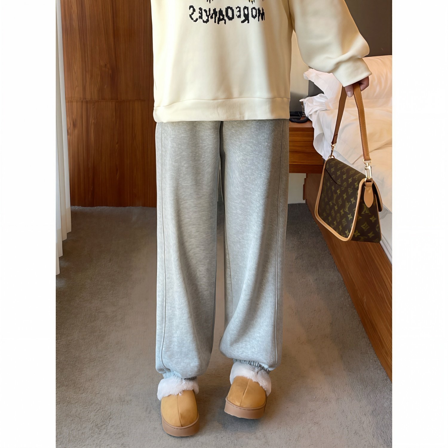 梵朵大码女装4372冬季松弛感束脚裤加绒休闲裤高腰遮肉百搭卫裤,女装/女士精品,大码裤装,淘宝优惠券,粉丝福利购,淘宝优惠卷