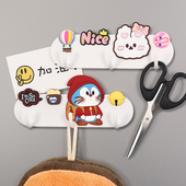 可爱熊猫挂钩冰箱贴磁吸排钩厨房铁防盗门挂衣钩免打孔收纳挂勾