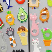 冰箱贴磁贴开瓶器家用起瓶盖器趣味瓶起子创意啤酒起瓶器卡通可爱