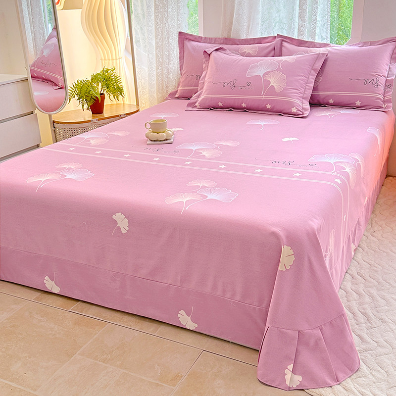 全棉床单磨毛加厚保暖纯棉床单子单件床裙单人双人三件套儿童卡通