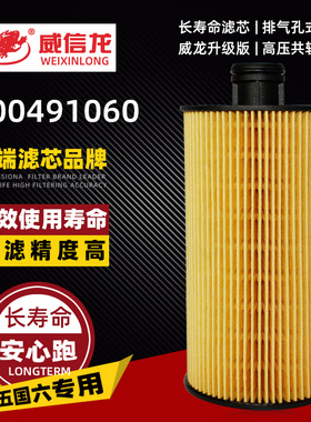 1000491060适配一汽解放J6F虎VN瑞沃ES3潍柴WP4机滤PA66+GF30纸芯