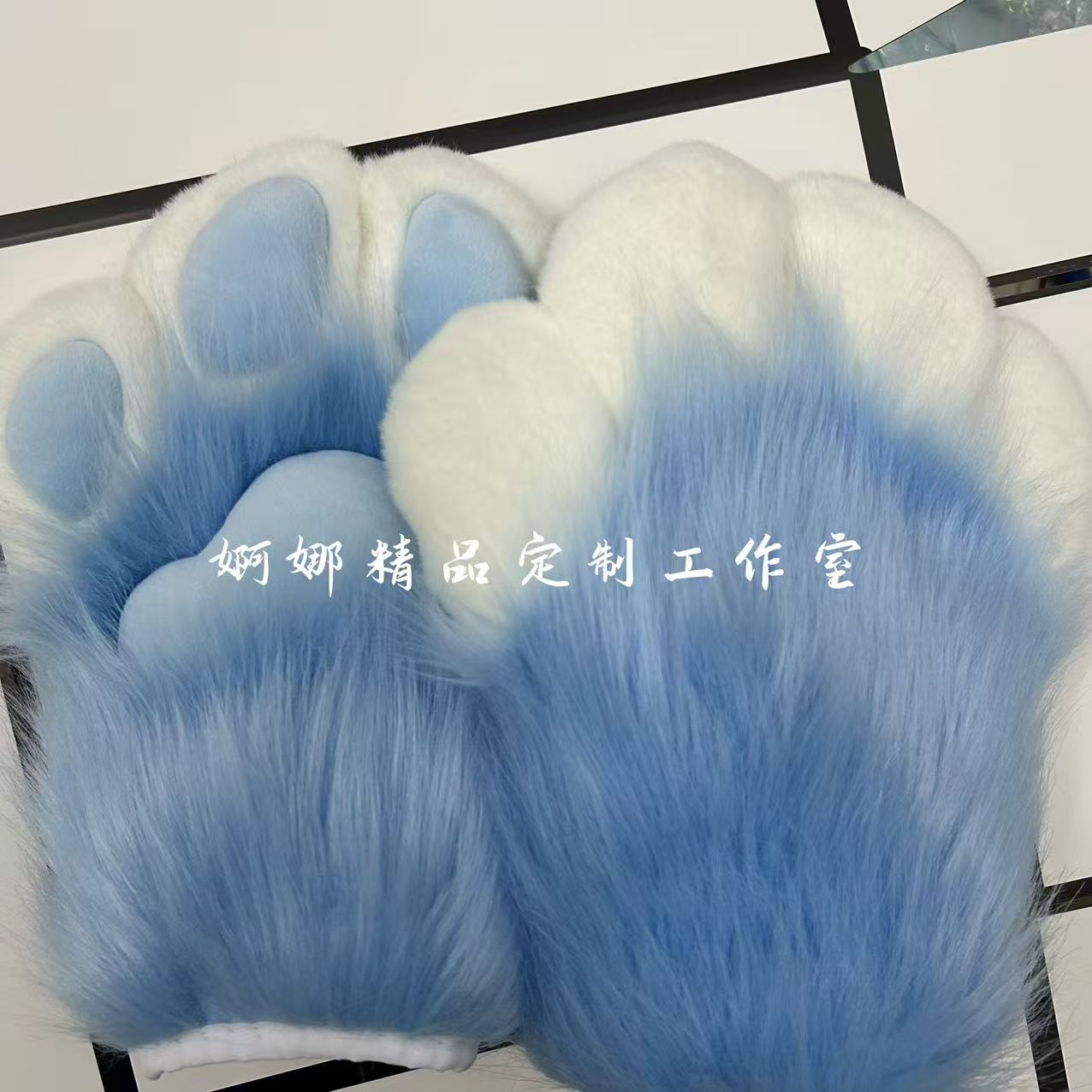 兽装fursuiq爪子加长furry装扮Kig兽爪手套COS猫爪可爱毛绒成品图片