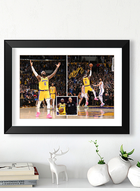 詹姆斯打破纪录纪念相框照片墙寝室挂画海报桌摆球迷周边