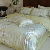 品牌高端60S天丝棉磨毛四件套数码 印花田园秋冬轻柔薄软糯秋冬