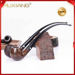 木香手工石楠木烟斗 实木烟斗跨境货源9mm过滤石楠根瘤长柄阅读斗