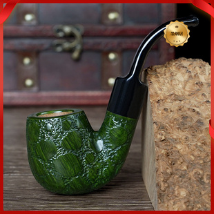 木香手工石楠木沙芬款木制烟具厂家批发9MM过滤自由式烟斗代发