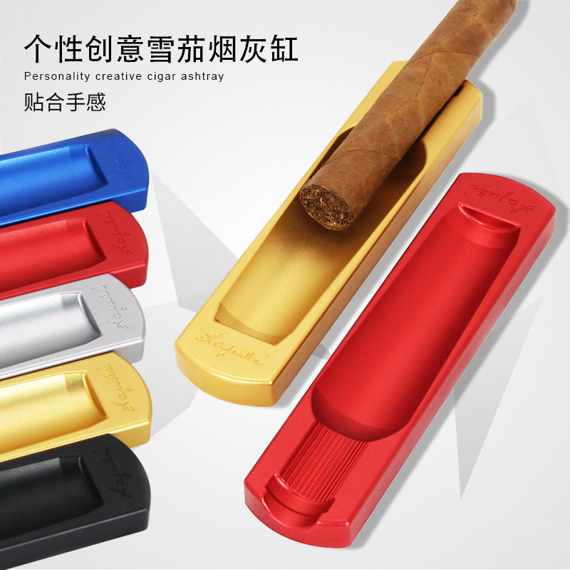 Lafuli雪茄烟灰缸 创意个性便携酒瓶烟灰盅金属哑光单支烟缸