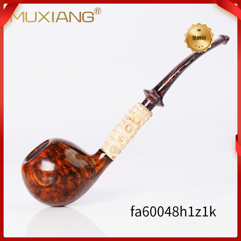 木香手工竹节斗石楠木烟斗厂家抖音货源苹果式木制烟具实木烟斗
