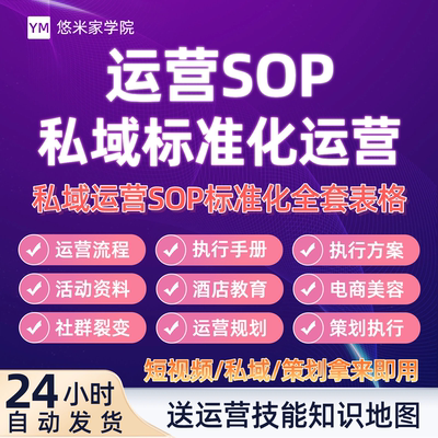 私域运营SOP社群标准操作流程活动策划执行手册自媒体运营方案表