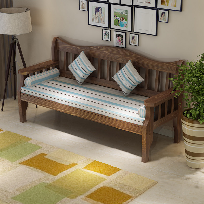 做旧田园双人长椅子客厅阳台休闲三人沙发椅仿古靠背椅做旧实木椅,住宅家具,沙发椅,淘宝优惠券,粉丝福利购,淘宝优惠卷