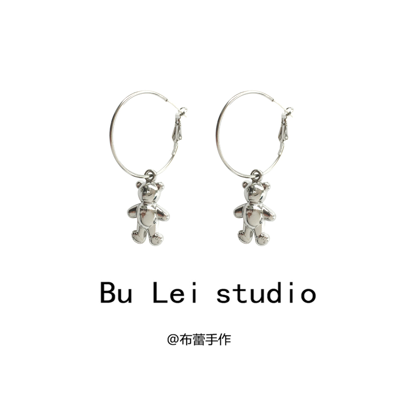 原宿可爱小熊个性日韩蹦迪圆环