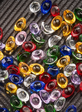 黄水晶元宝七彩招财小元宝黄铜米缸聚宝盆乔迁开业礼品金元宝摆件