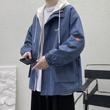 D-A232-JK303港风大码假两件外套男士秋季高街工装夹克棉衣，男装夹克，电商A232