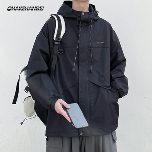 D-A232-JK021-P75工装冲锋外套男春秋冬季棉服宽松大码潮牌夹克图片