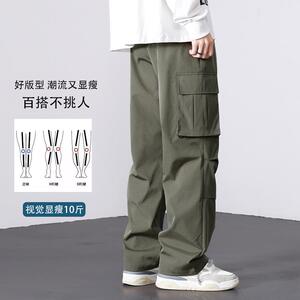 D-A232-HK9319-P45春秋季工装裤子男士宽松直筒男裤阔腿休闲运动图片