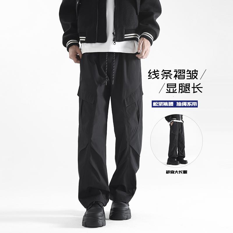D-A232-HK9555-P40机能立体口袋美式复古阔腿裤工装裤潮牌休闲裤,男装休闲裤,电商A232