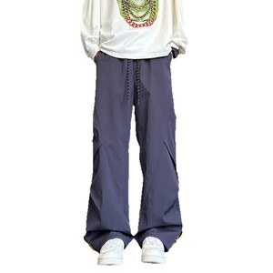 三防冲锋裤男女早秋款压褶设计宽松百搭美式直筒休闲长裤美拉德风图片
