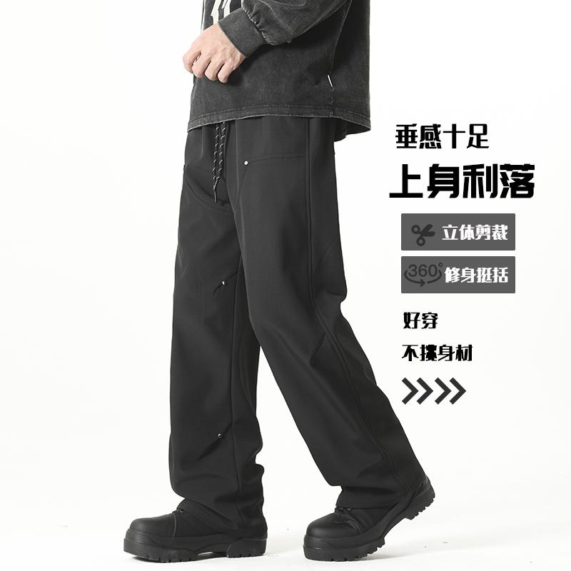 D-A232-HK9571-P35复古纯色伐木裤男士春季潮牌宽松直筒休闲裤图片