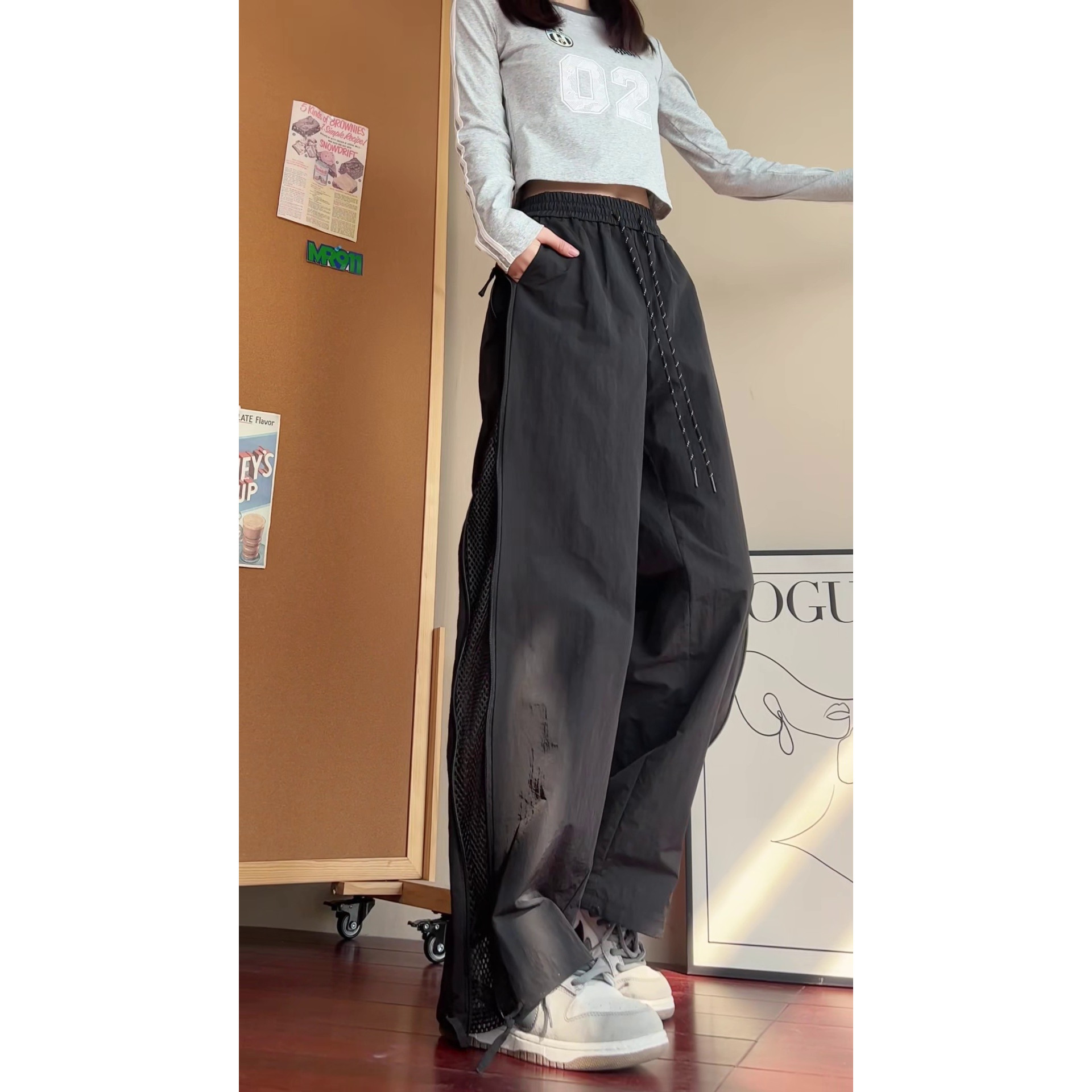 抖音/升级尼龙面料/侧拉链裤子男运动休闲裤HK9580-P40-控69，男装休闲裤，电商A232