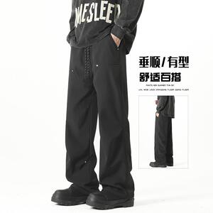 D-A232-HK9571-P35复古纯色伐木裤男士春季潮牌宽松直筒休闲裤图片