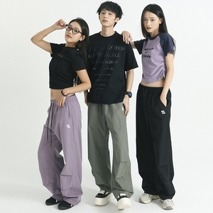 多巴胺伞兵裤子男女同款夏季薄款冰丝美式机能户外登山伐木工装裤