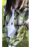 抖音/多色夏季短袖衬衫男女同款休闲宽松格子衬衫DC2240-P25，男装T恤，电商A232