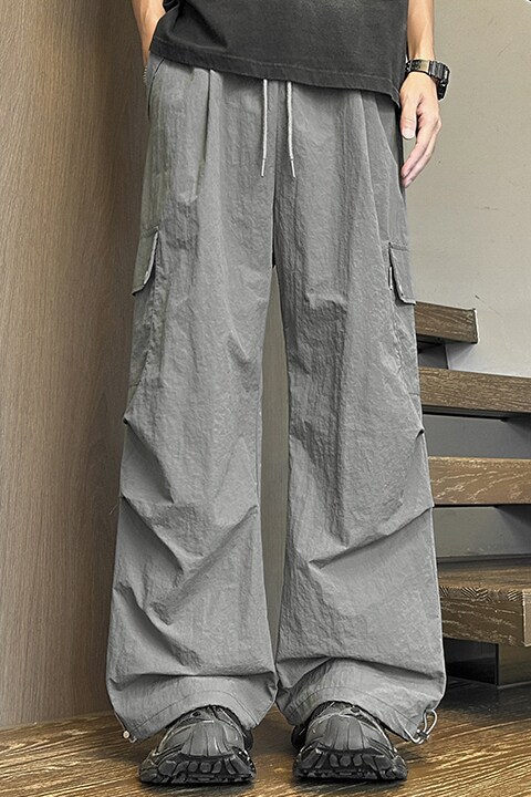 抖音美式褶皱伞兵裤工装裤运动裤男女同款中性风HK9629-P38,男装工装外套,电商A232