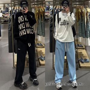 D-A232-HK9525-P40春秋冬季直筒裤子男士运动卫裤帅气运动裤卫裤