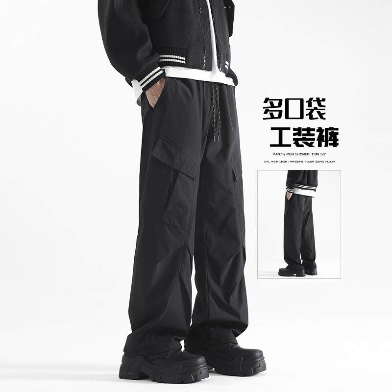 D-A232-HK9555-P40机能立体口袋美式复古阔腿裤工装裤潮牌休闲裤,男装休闲裤,电商A232