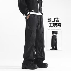 D-A232-HK9555-P40机能立体口袋美式复古阔腿裤工装裤潮牌休闲裤图片
